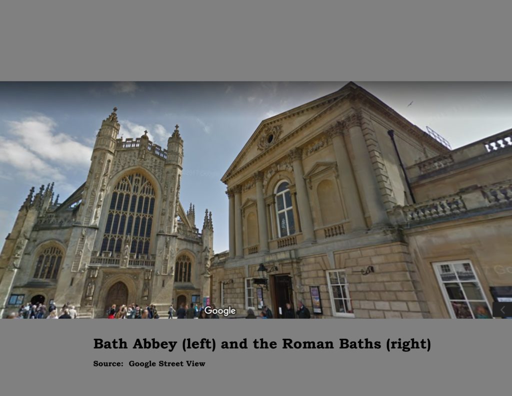 Bath Abbey and the Roman Baths, in the same courtyard