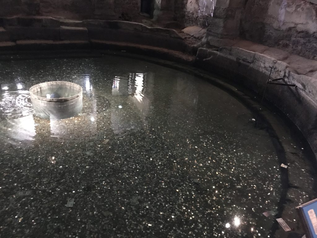 This is the Cold Water Pool within the Roman Baths