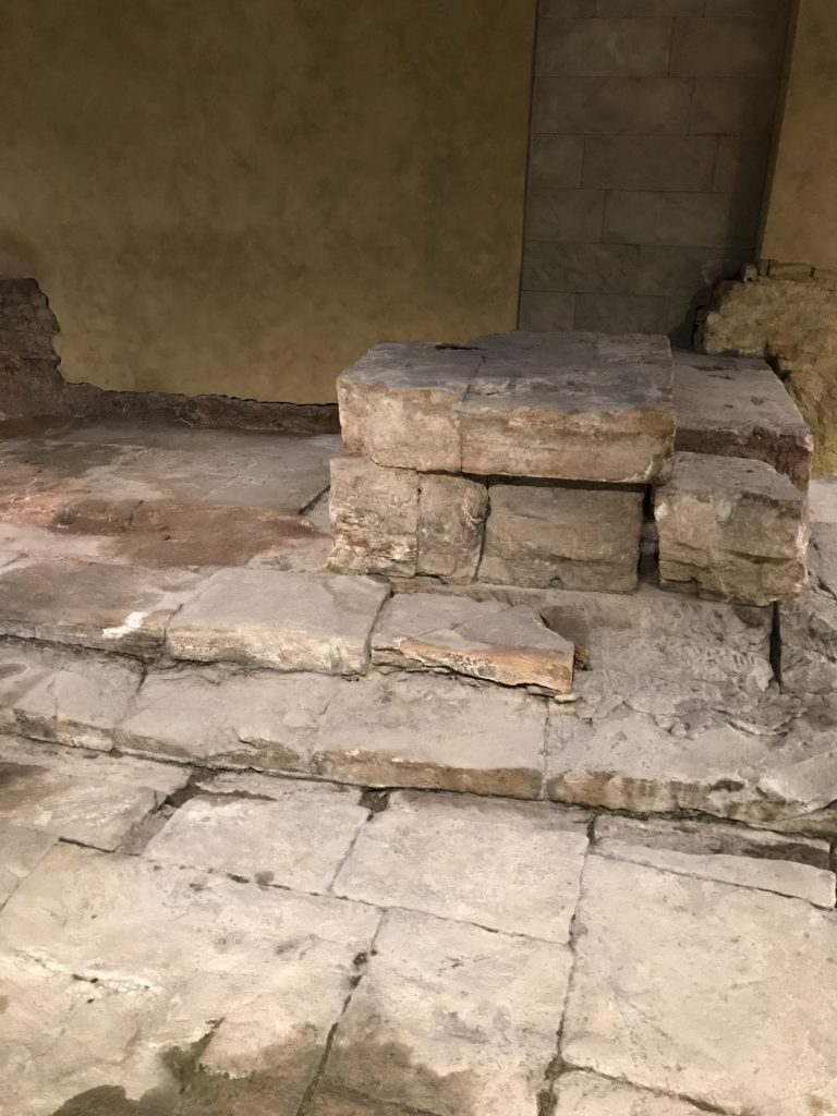 The remains of the temple to Minerva at the Roman Baths today