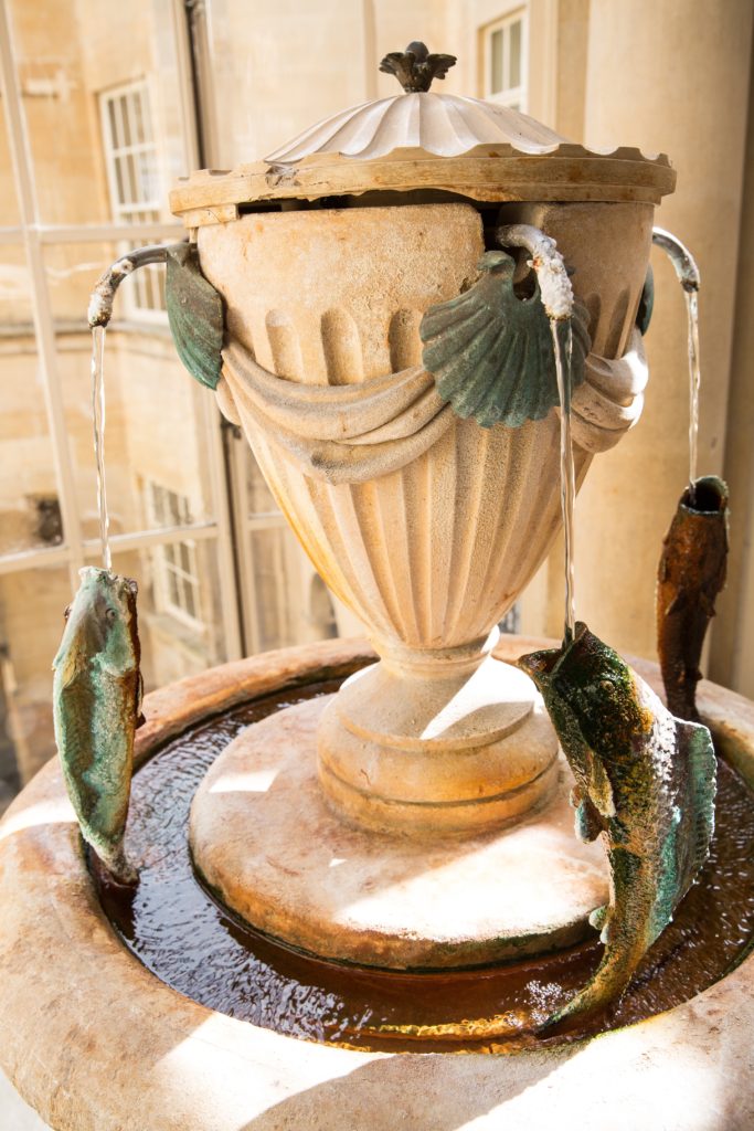 The original marble fountain from which Edwardian England drank the healing waters