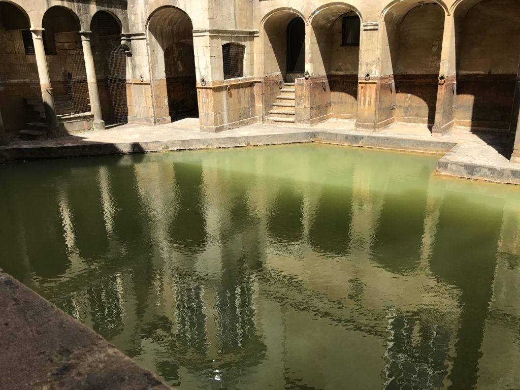 The Sacred Spring at the Roman Baths at Bath UK