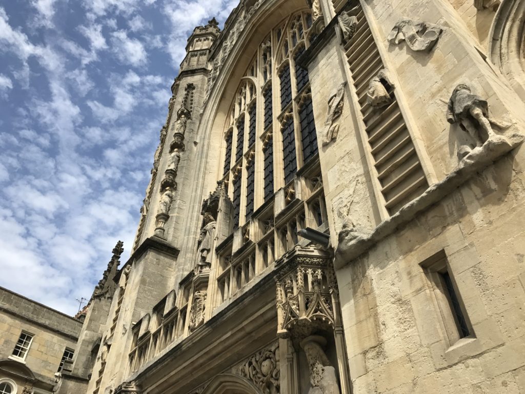 West Front of Bath Abbey Church in England