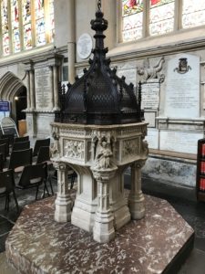 The font at Bath Abbey