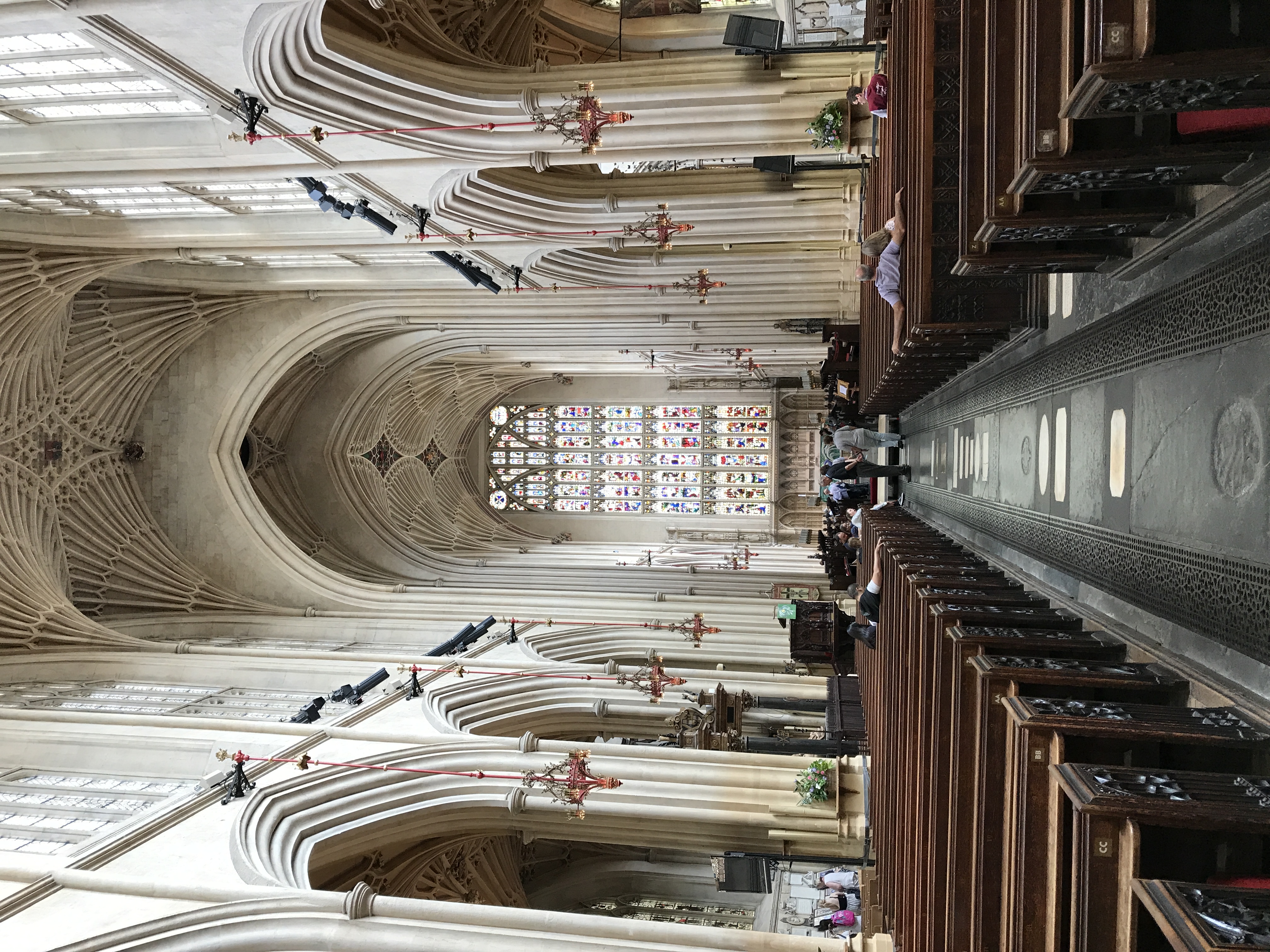The nave at Bath Abbey, looking east toward the East Window