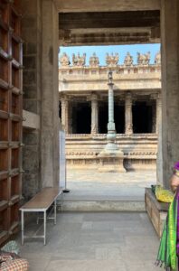 The view through the main entrance of the Airavateshwar temple in south India