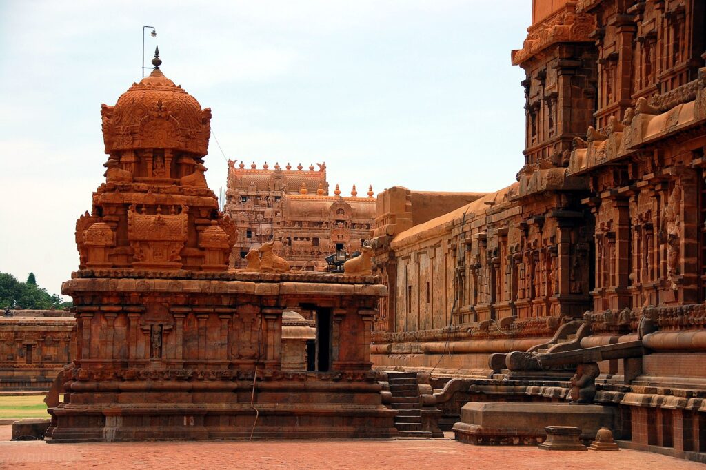 The Big Temple at Tanjore built by Rajaraja Chola I of the Chola dynasty
