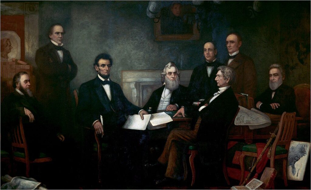 President Lincoln signing the Emancipation Proclamation. Painting by Francis Bicknell Carpenter