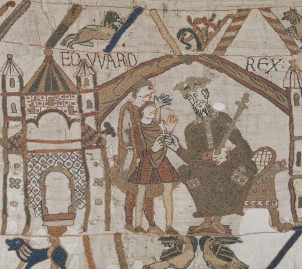 The first scene of the Bayeux Tapestry begins well before the Norman Conquest.