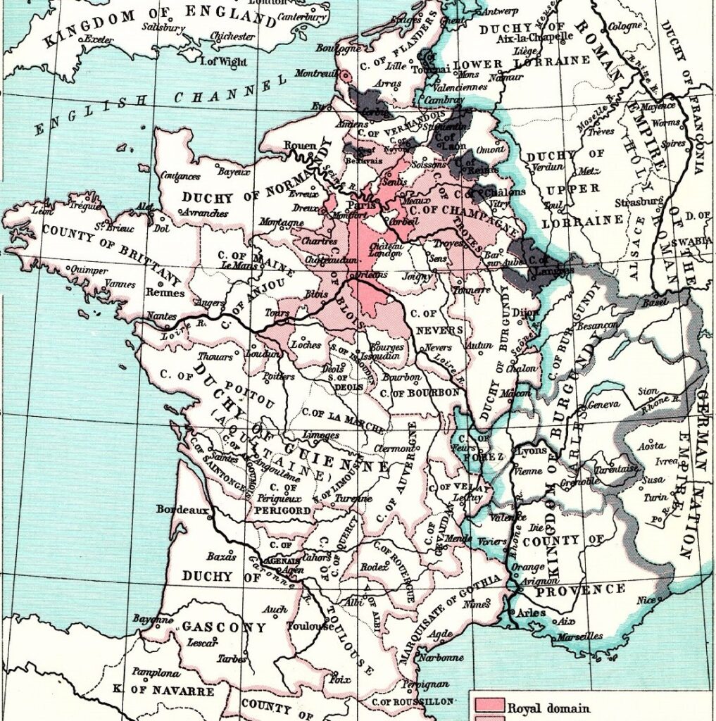 The kingdoms in France in 1035 CE.