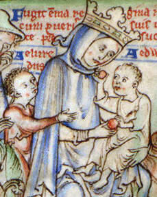 Emma of Normandy with her two sons, Alfred and Edward.