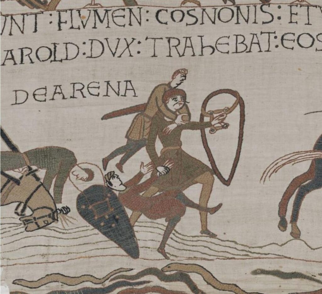 The same scene on the Bayeux Tapestry.