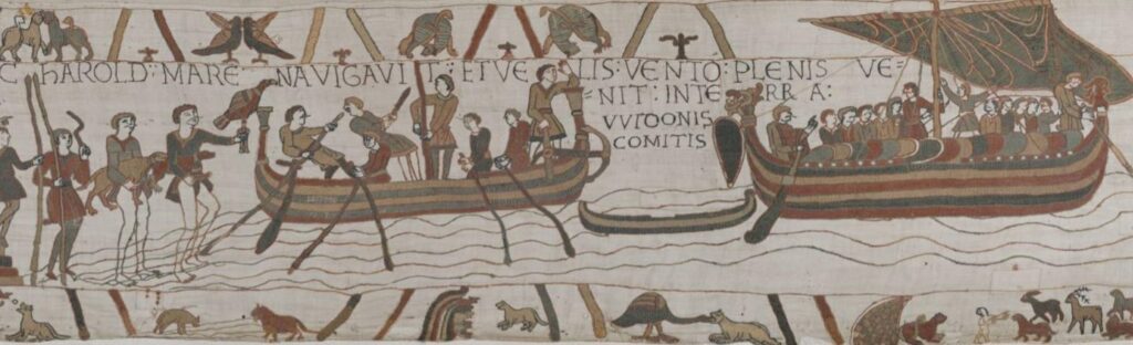 Harold setting sail for France.