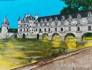 My painting of the Chateau de Chenonceau.