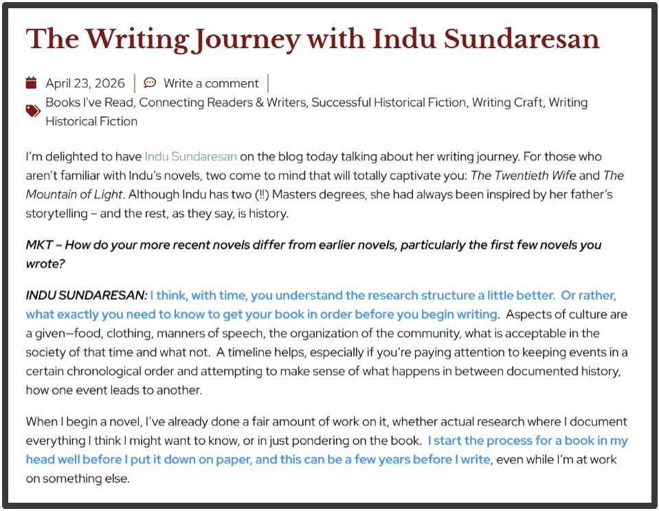 Click to read my interview on the writing craft with M. K. Tod.
