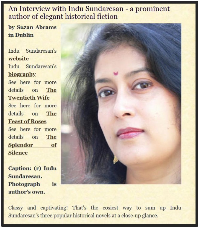 Interview on Suzan Abrams blog site.