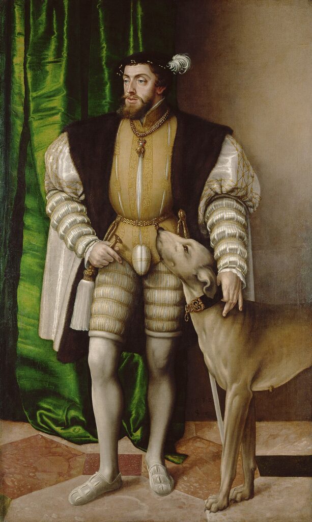 Charles V, the Holy Roman emperor who was the scourge of the kings of France.